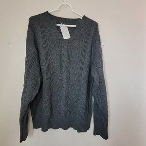 Recycled Fabric Dark Grey Knit Sweater